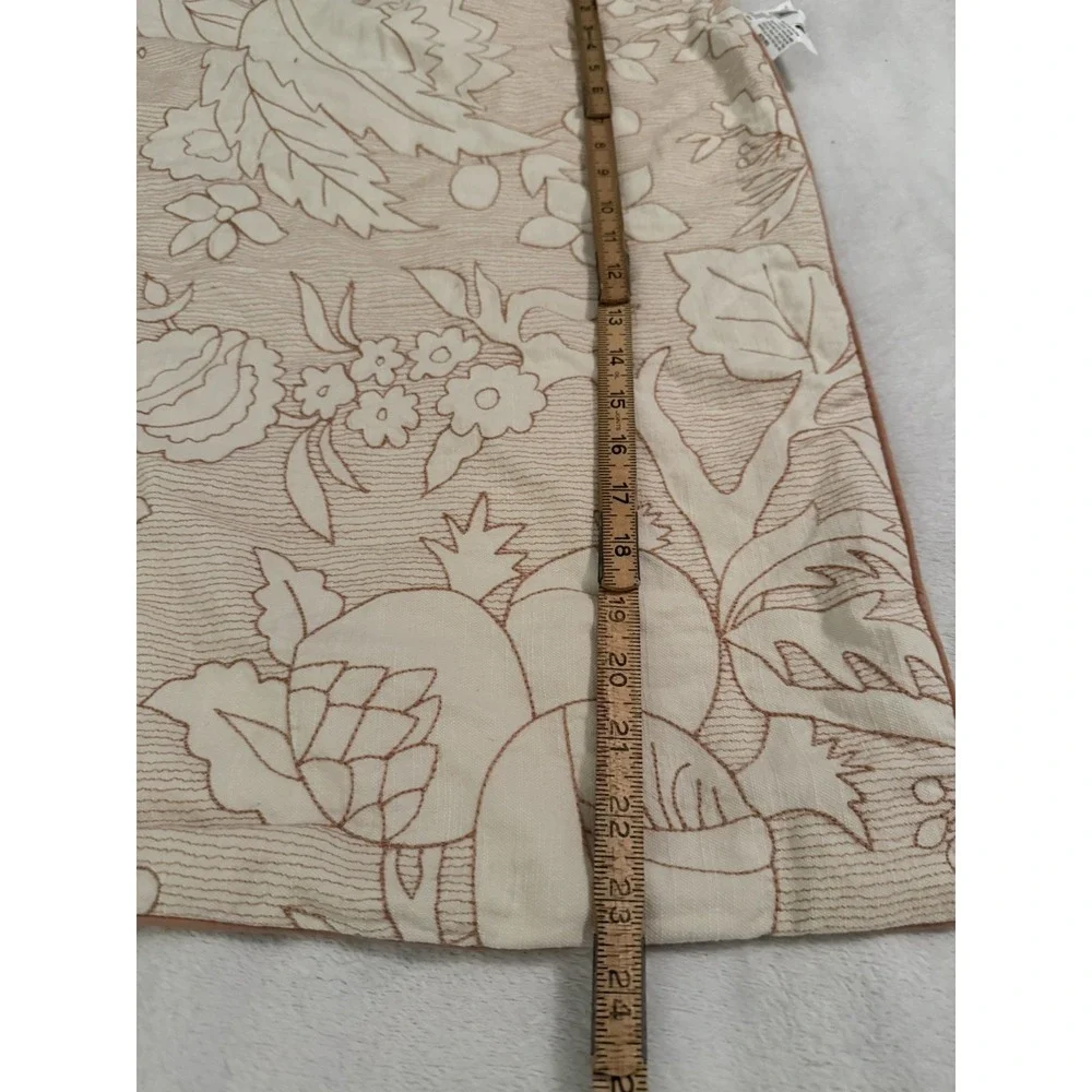 Threshold Embroidered Floral Orange Cream‎ Throw Pillow Cases Set of 2 24x24